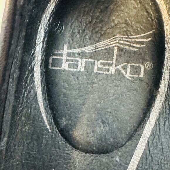 Dansko Shoes Womens EU 38 US 7.5 Black Leather Comfort Slip On Loafers Work - Picture 9 of 11